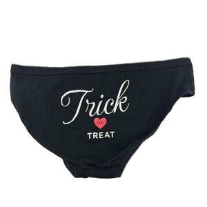 Victoria's Secret Black Sparkle Trick or Treat Hi Cut Leg Panty Size Large